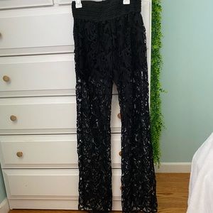 Black laced pants